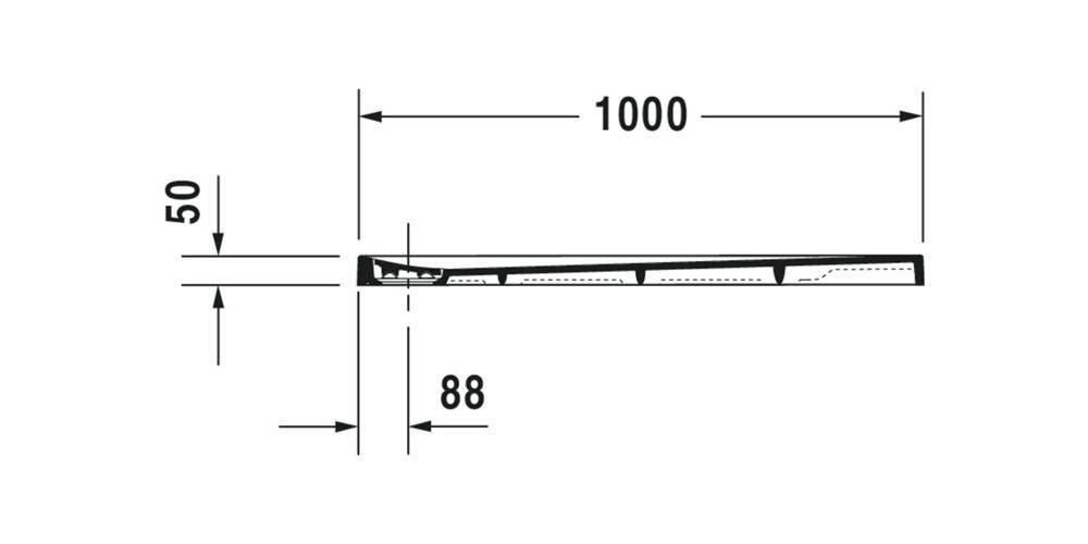 Duravit Quadrat-Duschwanne STONETTO 1000x1000x50mm anthrazit 1000 x