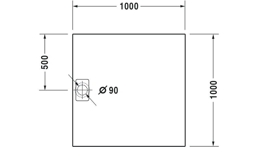 Duravit Quadrat-Duschwanne STONETTO 1000x1000x50mm anthrazit 1000 x