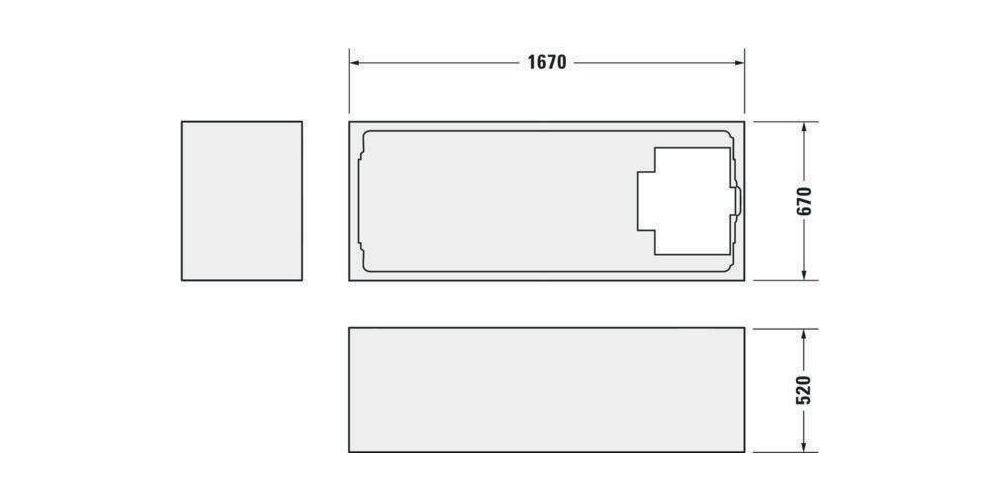 Duravit Rechteck-Badewanne D-CODE 1 Rückenschräge, weiß 1700x700mm