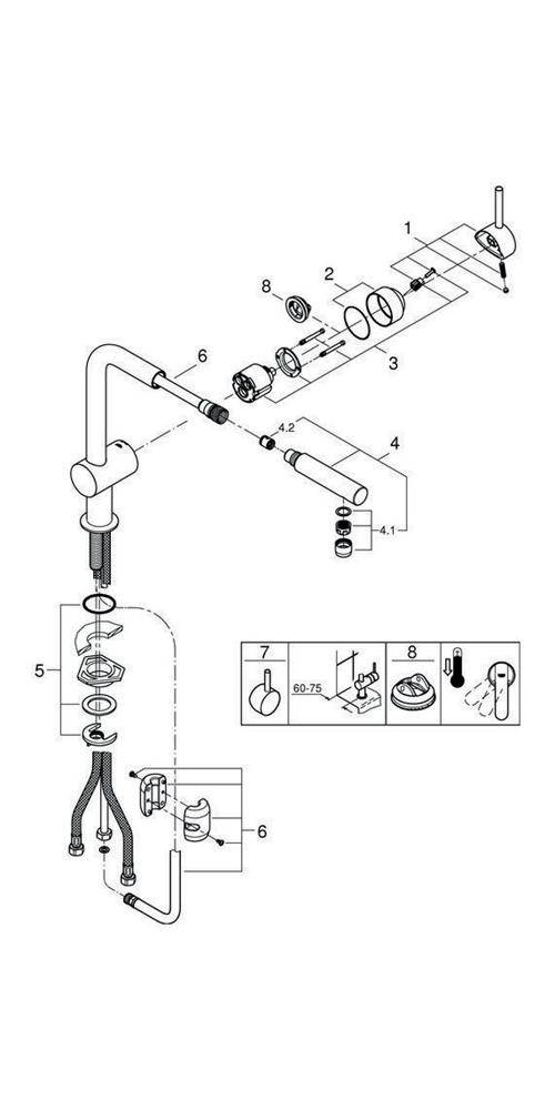 GROHE Einhand-Spültischbatterie MINTA 1/2Zoll L-Auslauf chr chrom