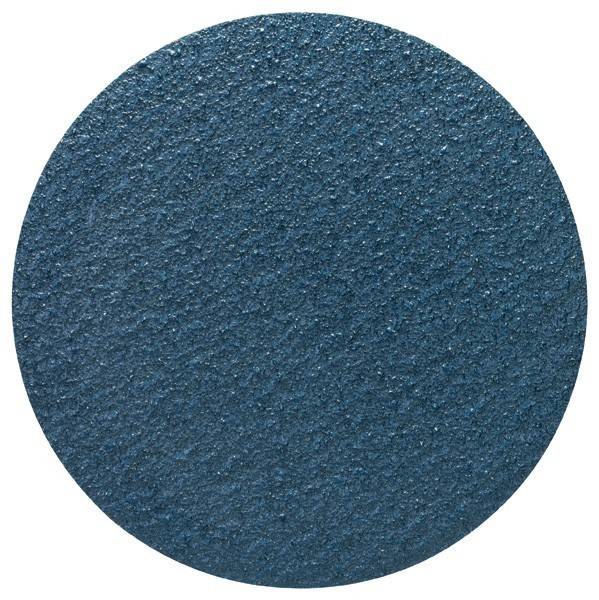 Eine kreisförmige, strukturierte Schleifscheibe mit einer rauen Oberfläche, überwiegend dunkelblau, die zum Schleifen oder Abrasieren von Materialien verwendet wird.