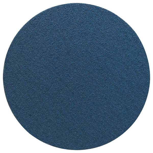 Eine blaue runde Schleifpapierscheibe mit strukturierter Oberfläche, die zum Schleifen und Glätten von Oberflächen in der Holz- oder Metallverarbeitung verwendet wird.