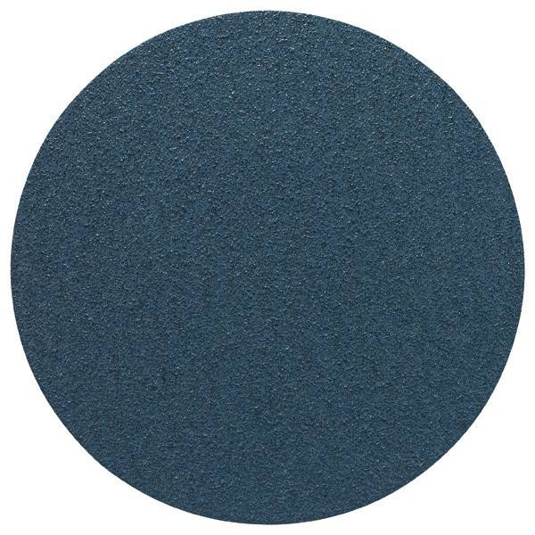 Ein rundes, strukturiertes blaues Schleifpapier, das zum Glätten von Oberflächen verwendet wird und seine feine Körnung hervorhebt.