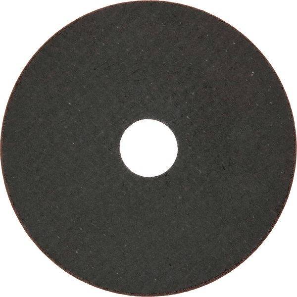 Eine schwarze kreisförmige Trennscheibe mit einem zentralen Loch, die zum Schleifen oder Schneiden von Materialien verwendet wird.