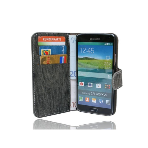 Samsung Galaxy S5 Handyhülle Tasche Flip Case Smartphone Schutzhülle Anthrazit