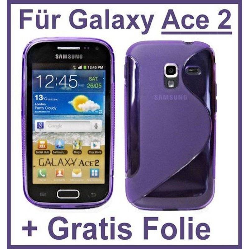Samsung Galaxy Ace 2 Handy Silikon Schutzhülle Cover Case Lila