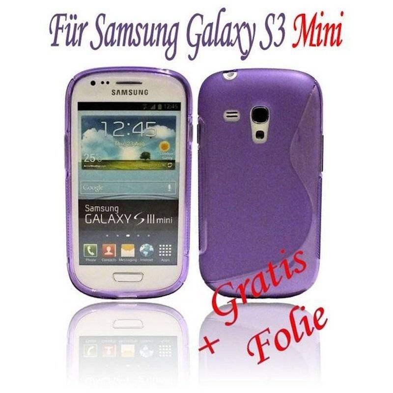 Samsung Galaxy S3 Mini Handy Silikon Schutzhülle Cover Case Lila
