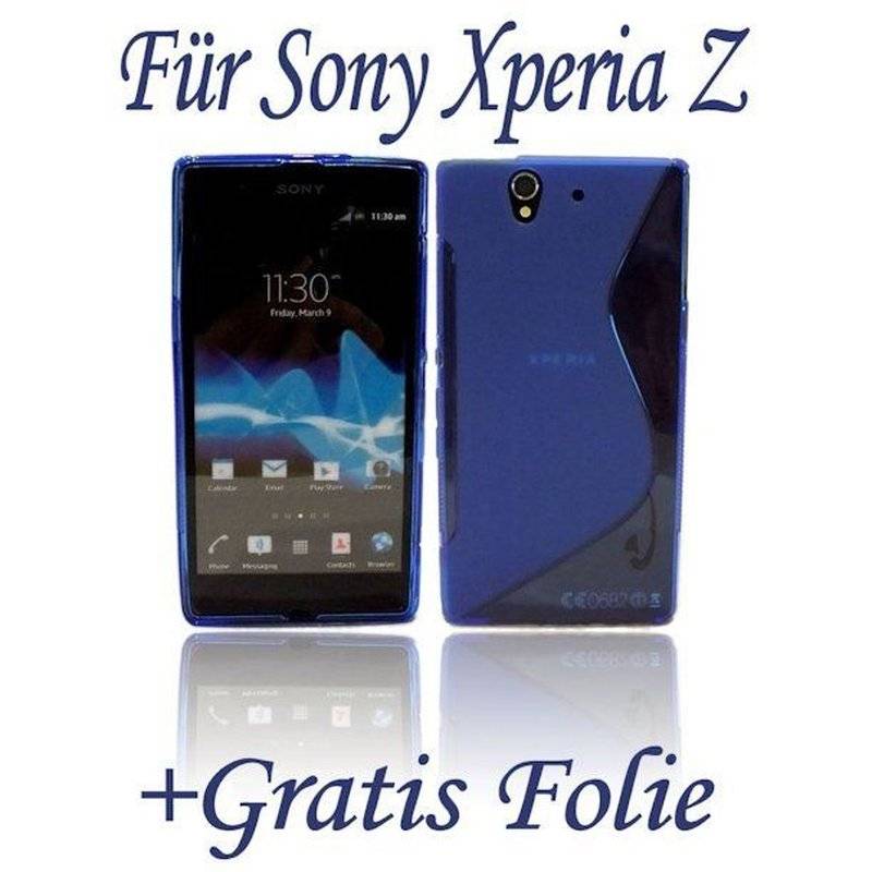 Sony Xperia Z Handy Silikon Schutzhülle Cover Case Blau