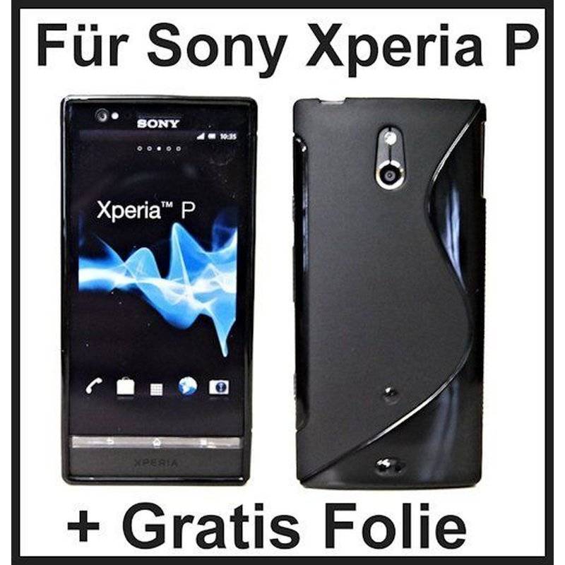 Sony Xperia P Handy Silikon Schutzhülle Cover Case Schwarz