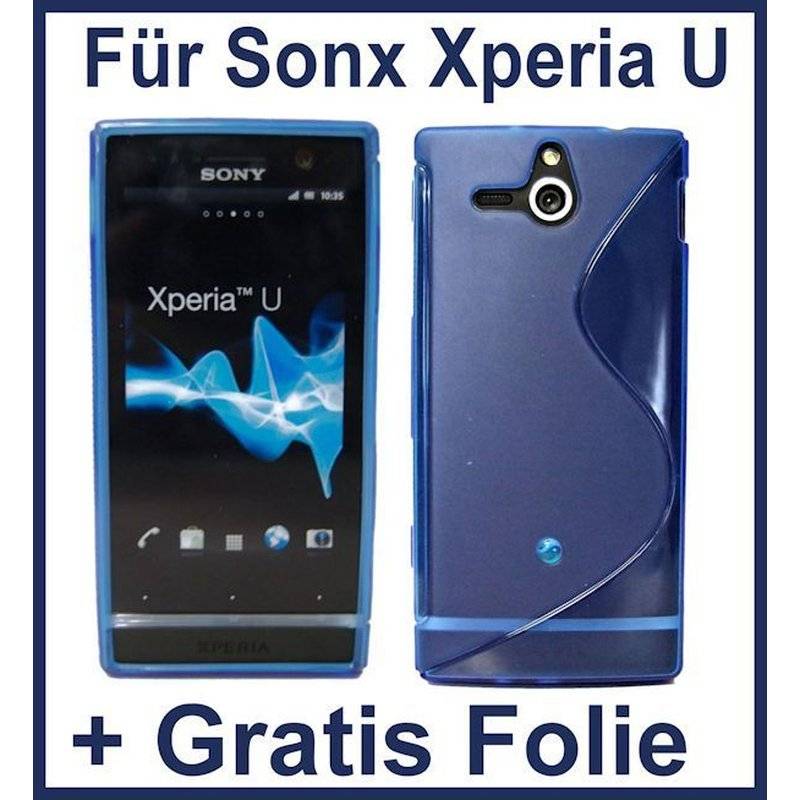 Sony Xperia U St25i Handy Silikon Schutzhülle Cover Case Blau