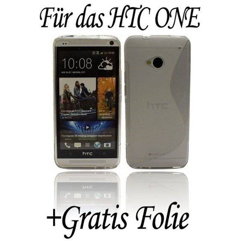 HTC One M7 Handy Silikon Schutzhülle Cover Case Transparent