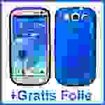 Samsung Galaxy S3 Handy Silikon Schutzhülle Cover Case Blau