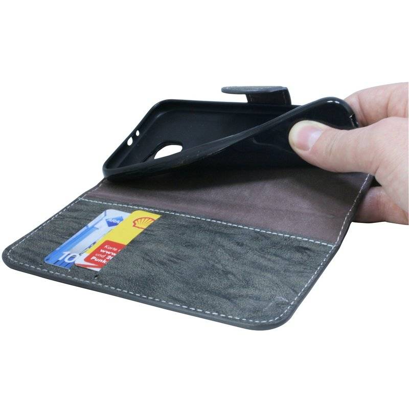 Nokia 3 Handyhülle Tasche Flip Case Smartphone Schutzhülle Anthrazit