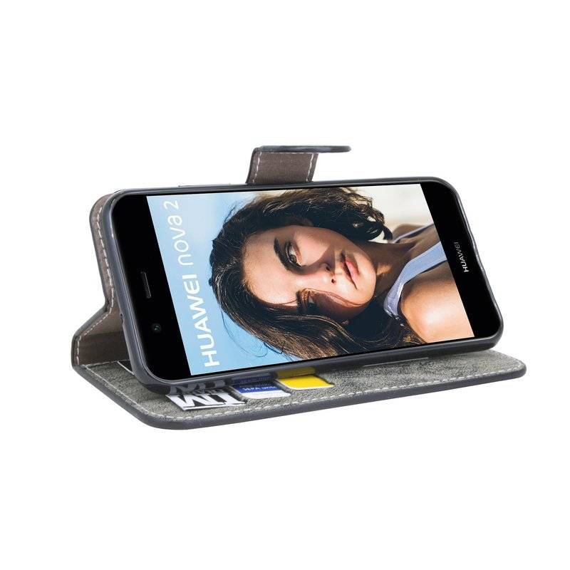 Huawei Nova 2 Handyhülle Tasche Flip Case Smartphone Schutzhülle Anthrazit