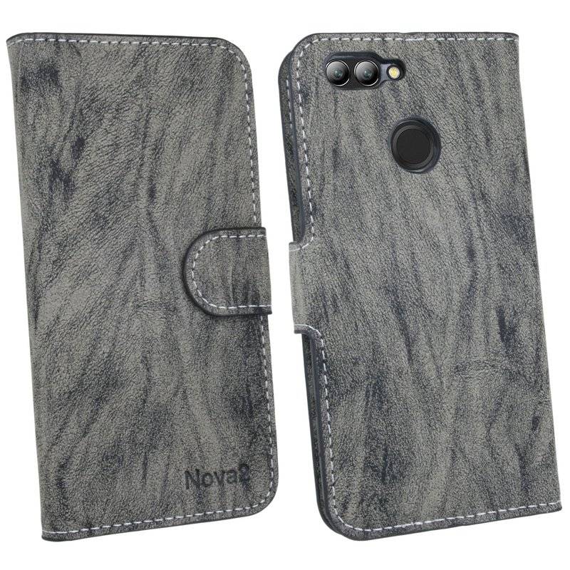 Huawei Nova 2 Handyhülle Tasche Flip Case Smartphone Schutzhülle Anthrazit
