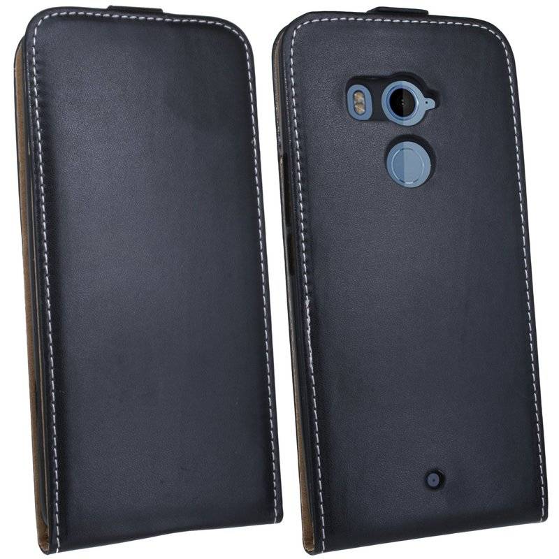 HTC U11 Handyhülle Tasche Flip Case Smartphone Schutzhülle Schwarz