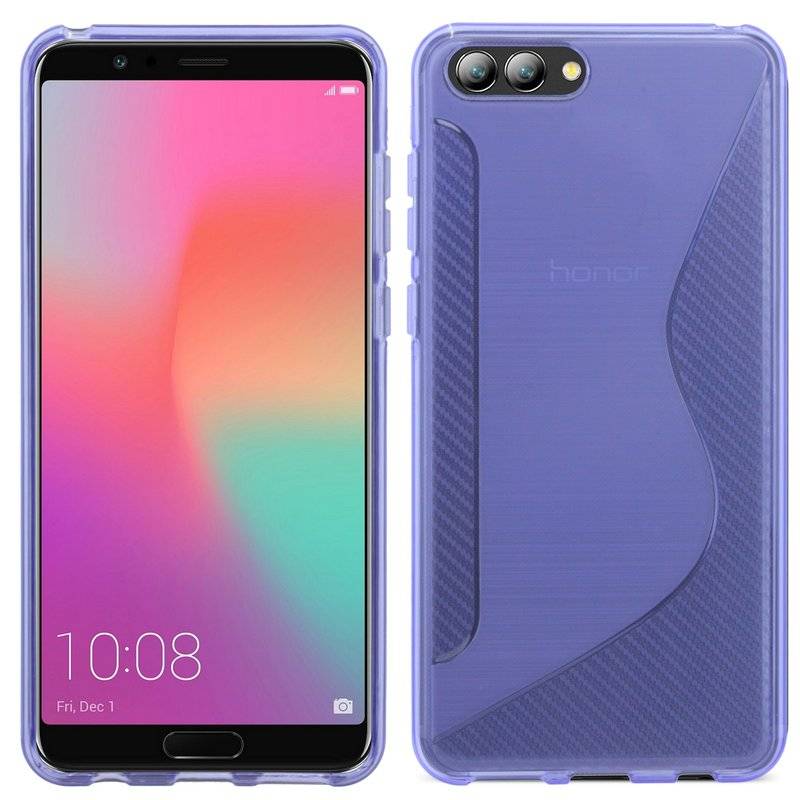 Honor View 10 Handy Silikon Schutzhülle Cover Case Lila