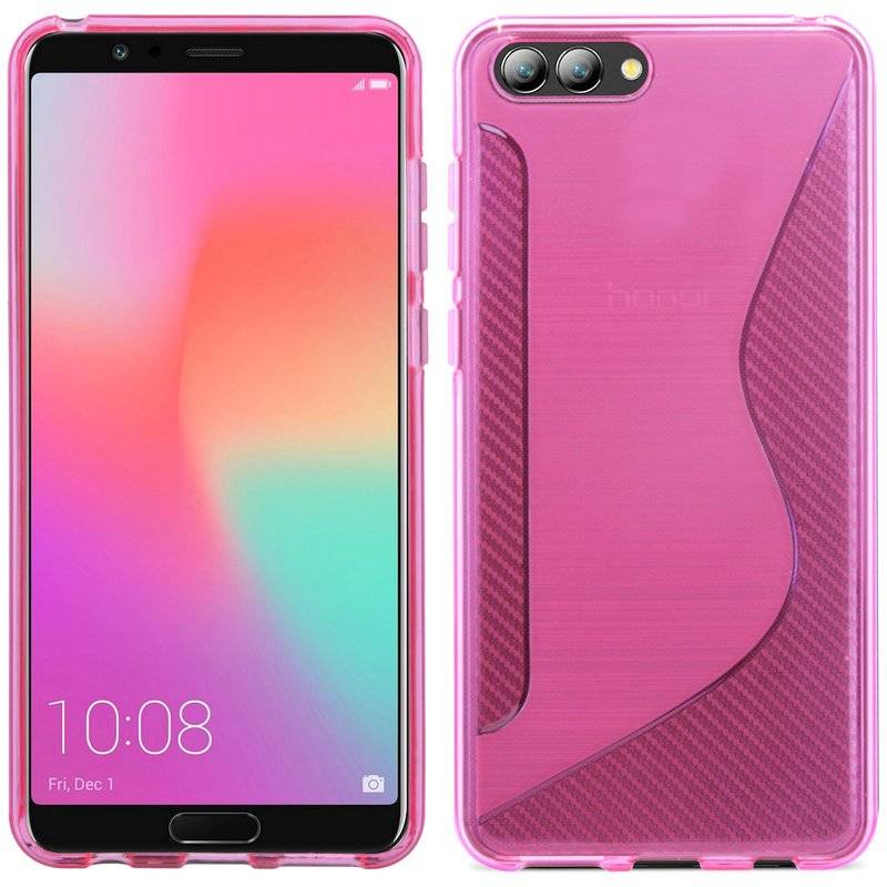 Honor View 10 Handy Silikon Schutzhülle Cover Case Pink