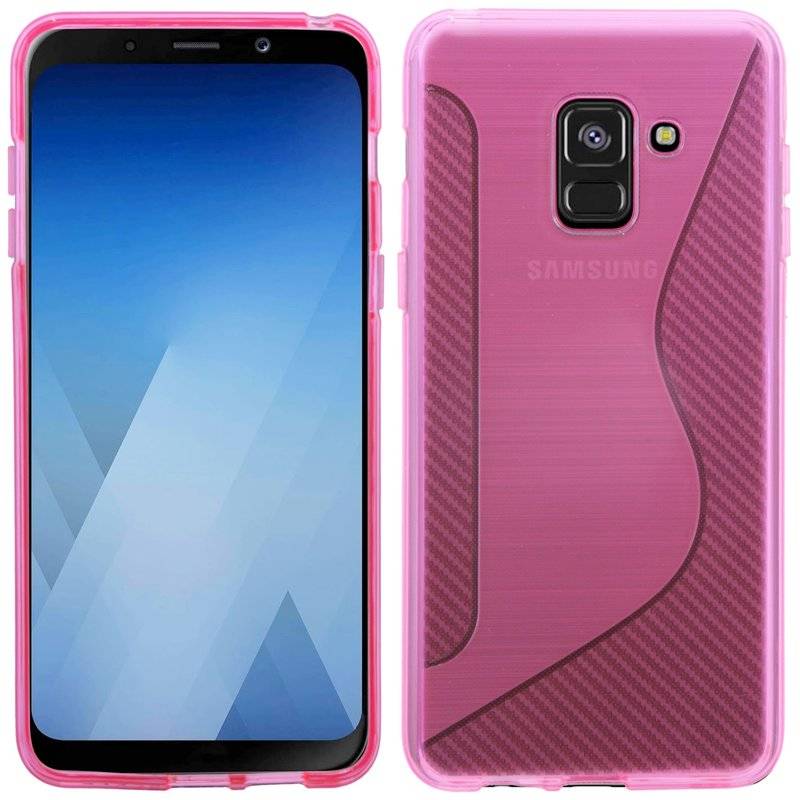 Samsung Galaxy A8 2018 Handy Silikon Schutzhülle Cover Case Pink