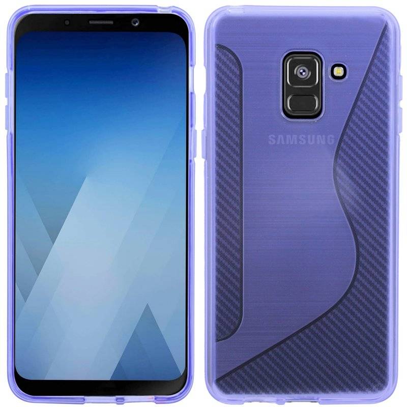 Samsung Galaxy A8 Plus 2018 Handy Silikon Schutzhülle Cover Case Lila