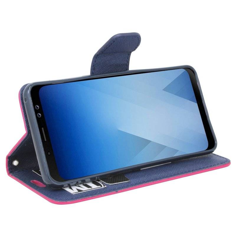 Samsung Galaxy A8 Plus 2018 Handyhülle Tasche Flip Case Smartphone Schutzhülle Pink