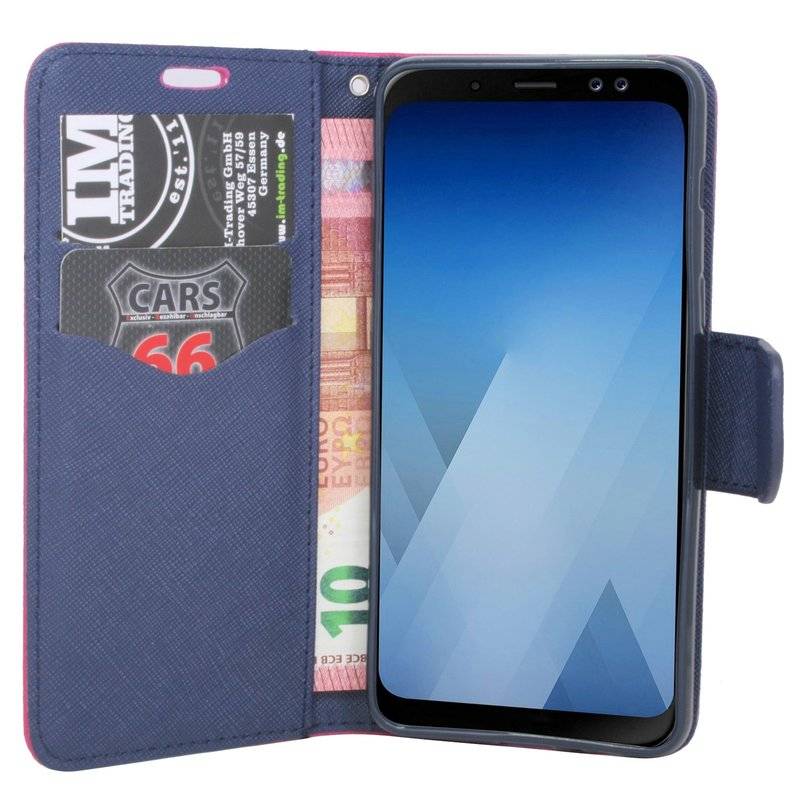 Samsung Galaxy A8 Plus 2018 Handyhülle Tasche Flip Case Smartphone Schutzhülle Pink