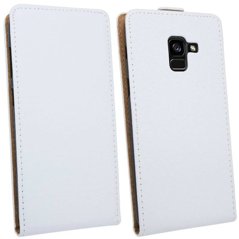 Samsung Galaxy A8 2018 Handyhülle Tasche Flip Case Smartphone Schutzhülle Weiß