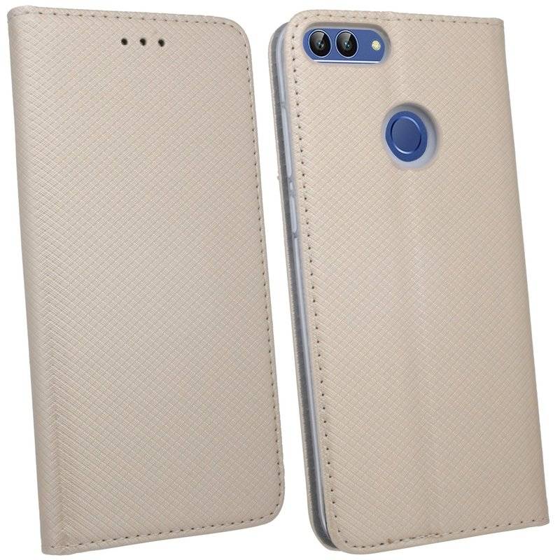Huawei P Smart Handyhülle Tasche Flip Case Smartphone Schutzhülle Gold