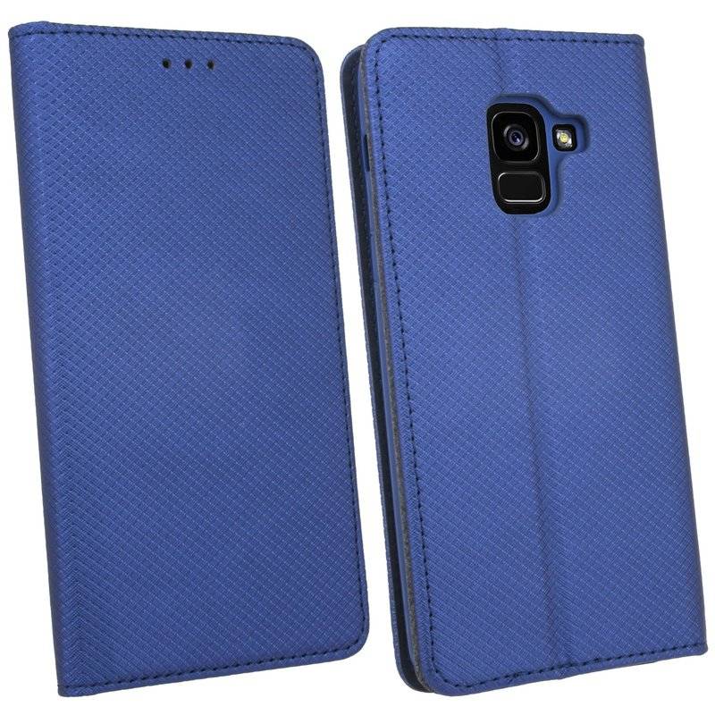 Samsung Galaxy A8 2018 Handyhülle Tasche Flip Case Smartphone Schutzhülle Blau