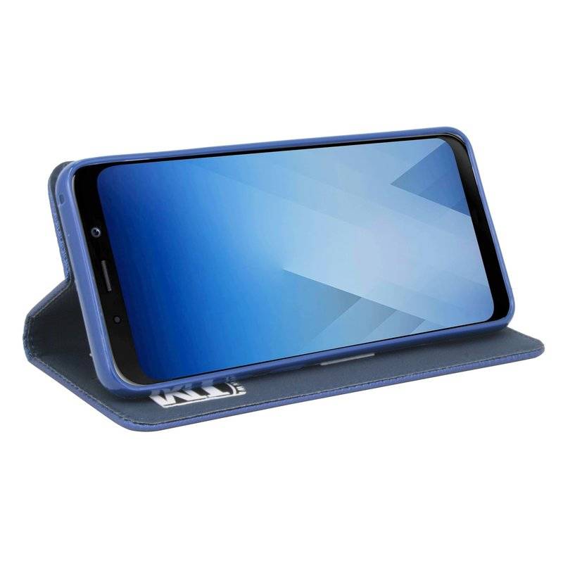 Samsung Galaxy A8 2018 Handyhülle Tasche Flip Case Smartphone Schutzhülle Blau
