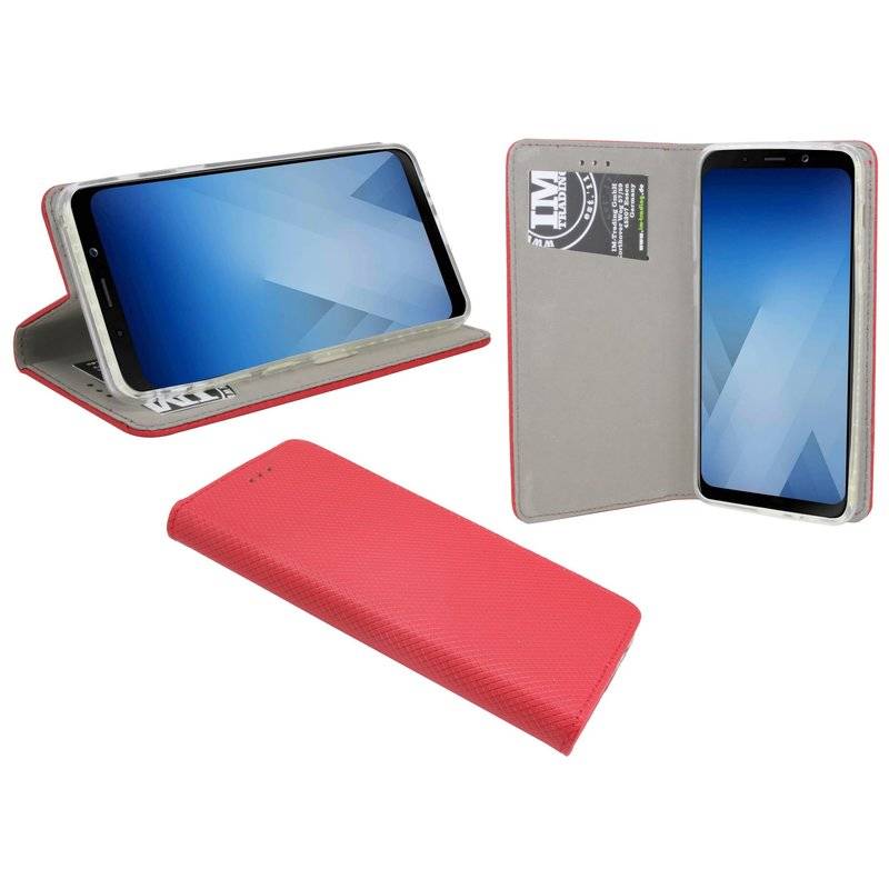 Samsung Galaxy A8 2018 Handyhülle Tasche Flip Case Smartphone Schutzhülle Rot