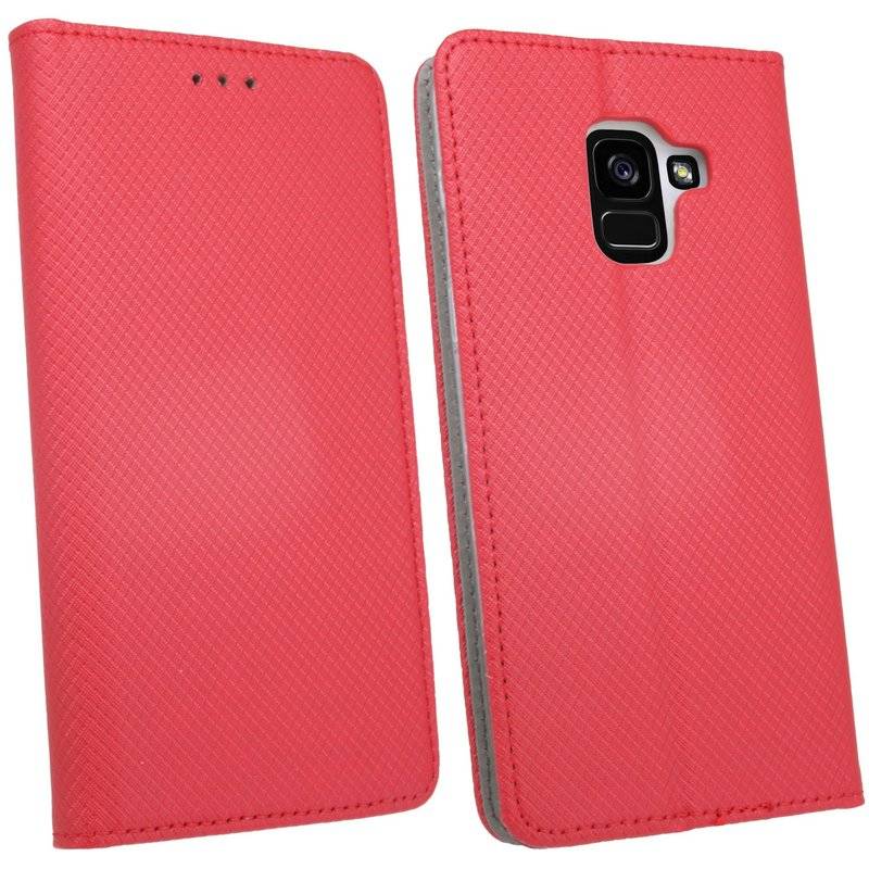 Samsung Galaxy A8 2018 Handyhülle Tasche Flip Case Smartphone Schutzhülle Rot