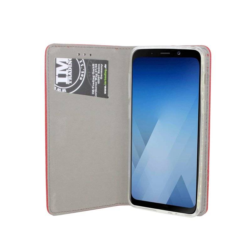 Samsung Galaxy A8 2018 Handyhülle Tasche Flip Case Smartphone Schutzhülle Rot