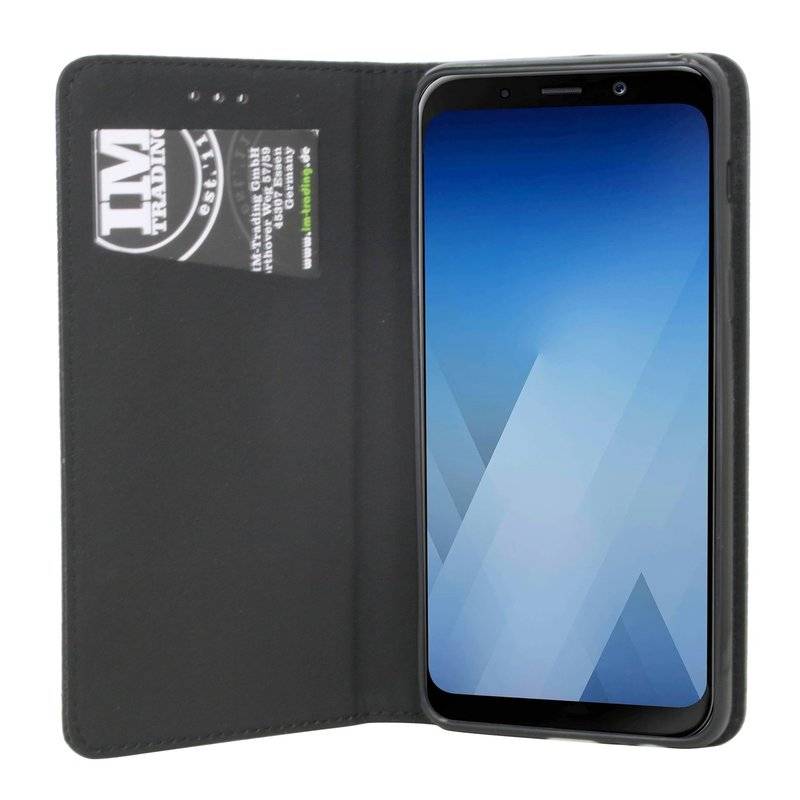 Samsung Galaxy A8 Plus 2018 Handyhülle Tasche Flip Case Smartphone Schutzhülle Schwarz