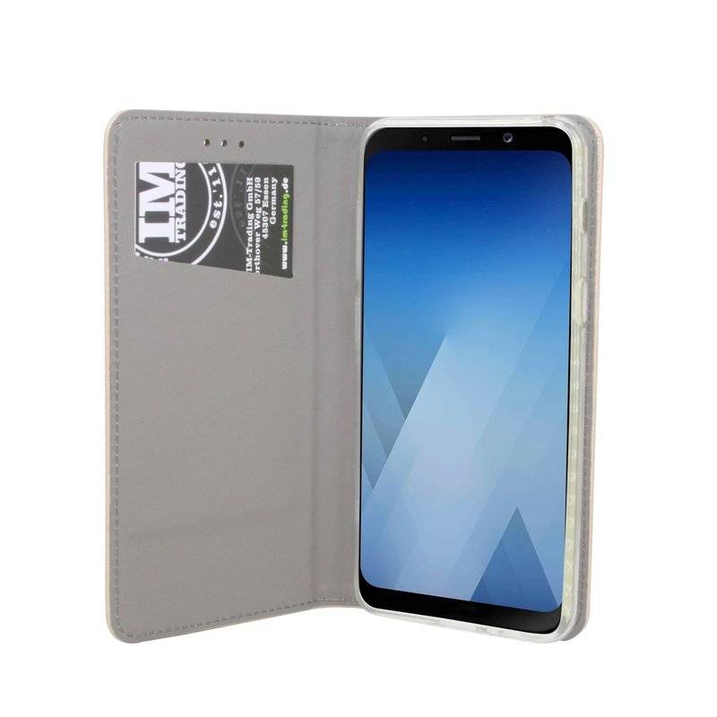 Samsung Galaxy A8 Plus 2018 Handyhülle Tasche Flip Case Smartphone Schutzhülle Gold