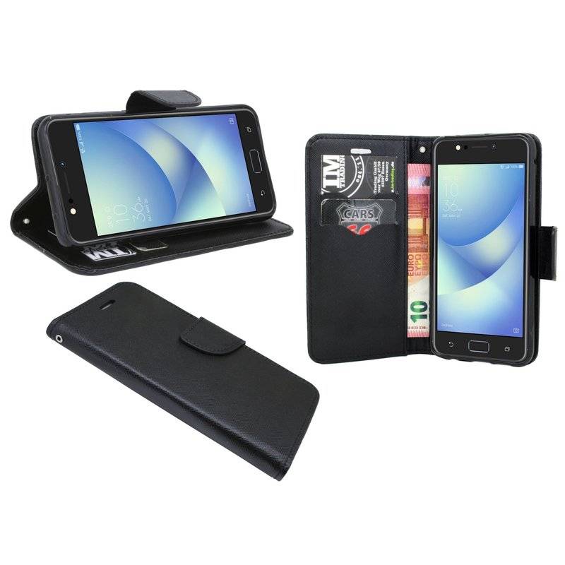 Asus Zenfone 4 Max ZC520KL Handyhülle Tasche Flip Case Smartphone Schutzhülle Schwarz