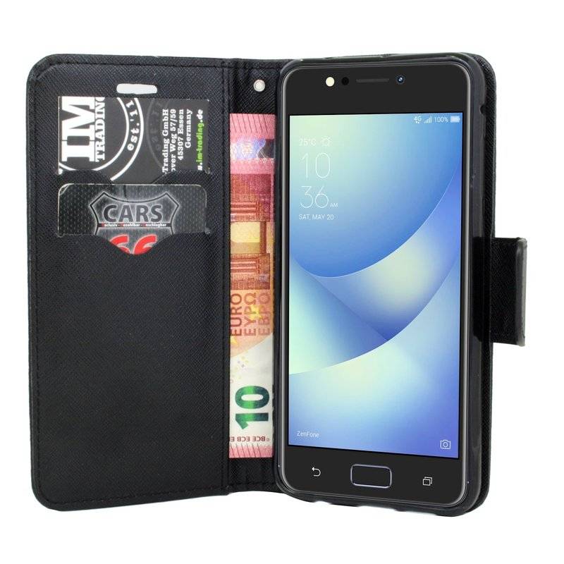 Asus Zenfone 4 Max ZC520KL Handyhülle Tasche Flip Case Smartphone Schutzhülle Schwarz