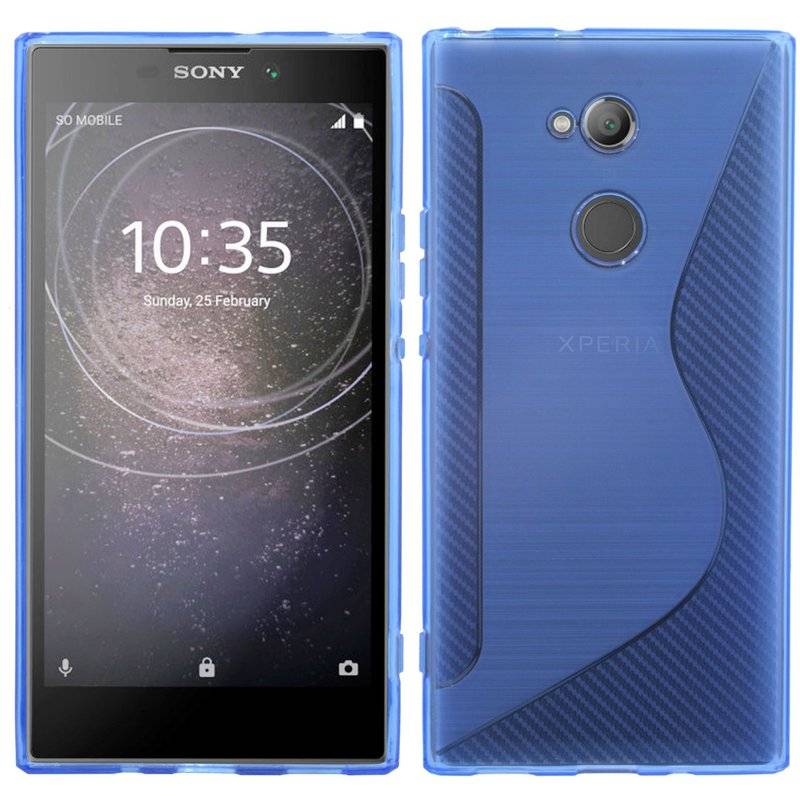 Sony Xperia L2 Handy Silikon Schutzhülle Cover Case Blau