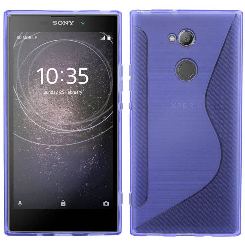 Sony Xperia L2 Handy Silikon Schutzhülle Cover Case Lila