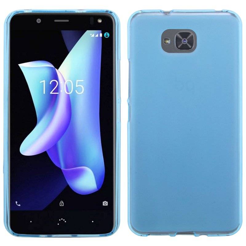 BQ Aquaris U2 Handy Silikon Schutzhülle Cover Case Blau