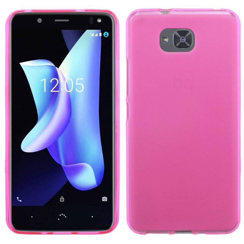 BQ Aquaris U2 Handy Silikon Schutzhülle Cover Case Pink