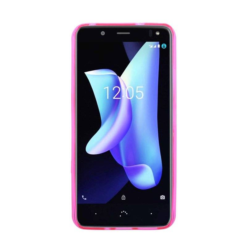 BQ Aquaris U2 Handy Silikon Schutzhülle Cover Case Pink
