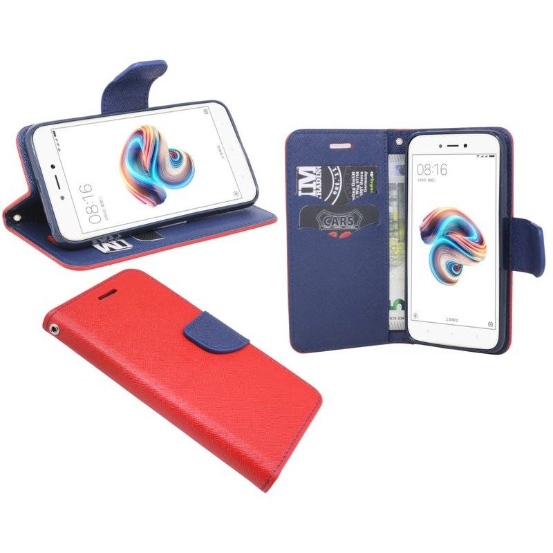 Xiaomi Redmi 5A Handyhülle Tasche Flip Case Smartphone Schutzhülle Rot