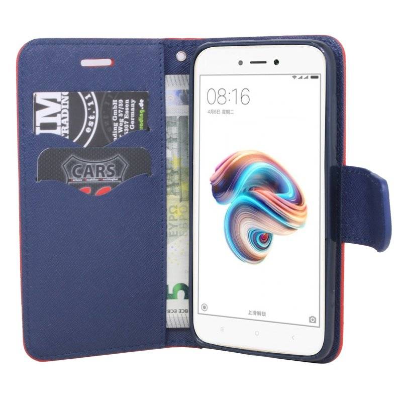 Xiaomi Redmi 5A Handyhülle Tasche Flip Case Smartphone Schutzhülle Rot