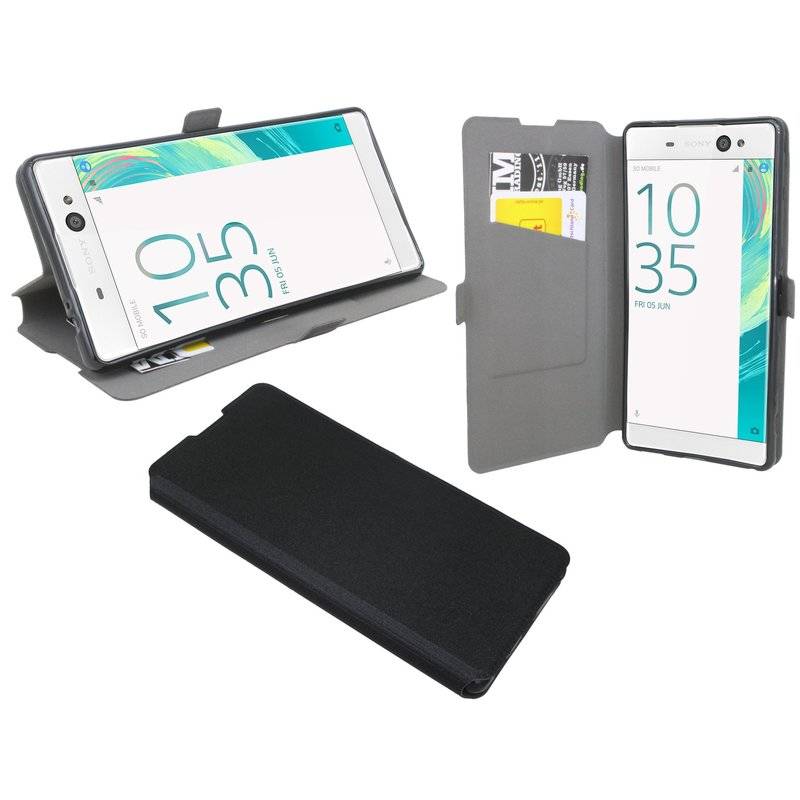 Sony XA Ultra Handyhülle Tasche Flip Case Smartphone Schutzhülle Schwarz