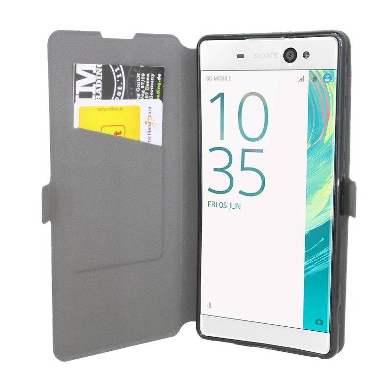 Sony XA Ultra Handyhülle Tasche Flip Case Smartphone Schutzhülle Schwarz