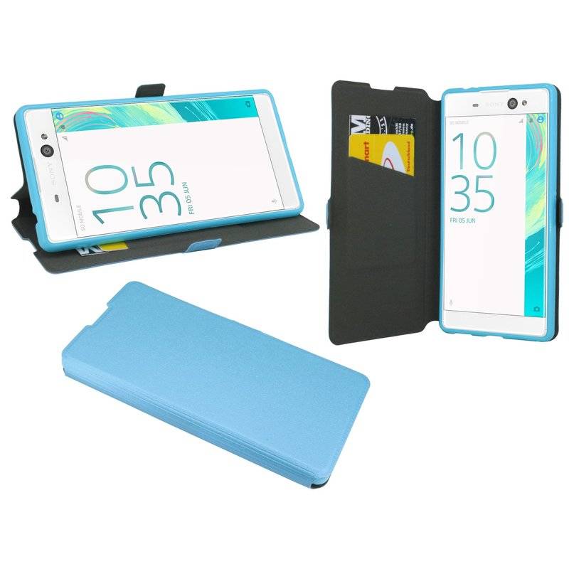 Sony XA Ultra Handyhülle Tasche Flip Case Smartphone Schutzhülle Blau