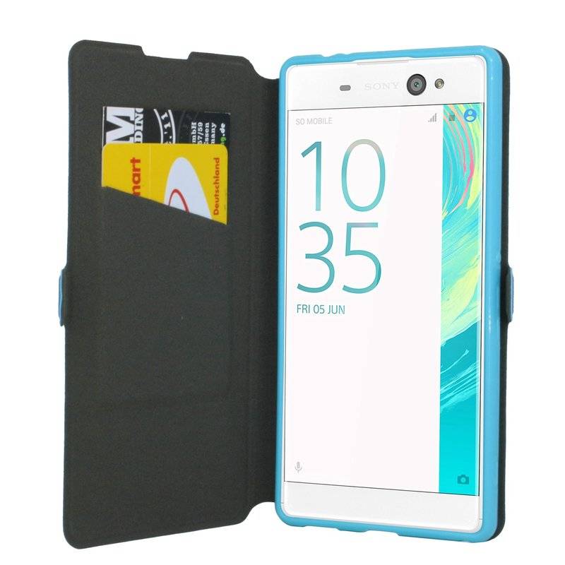 Sony XA Ultra Handyhülle Tasche Flip Case Smartphone Schutzhülle Blau