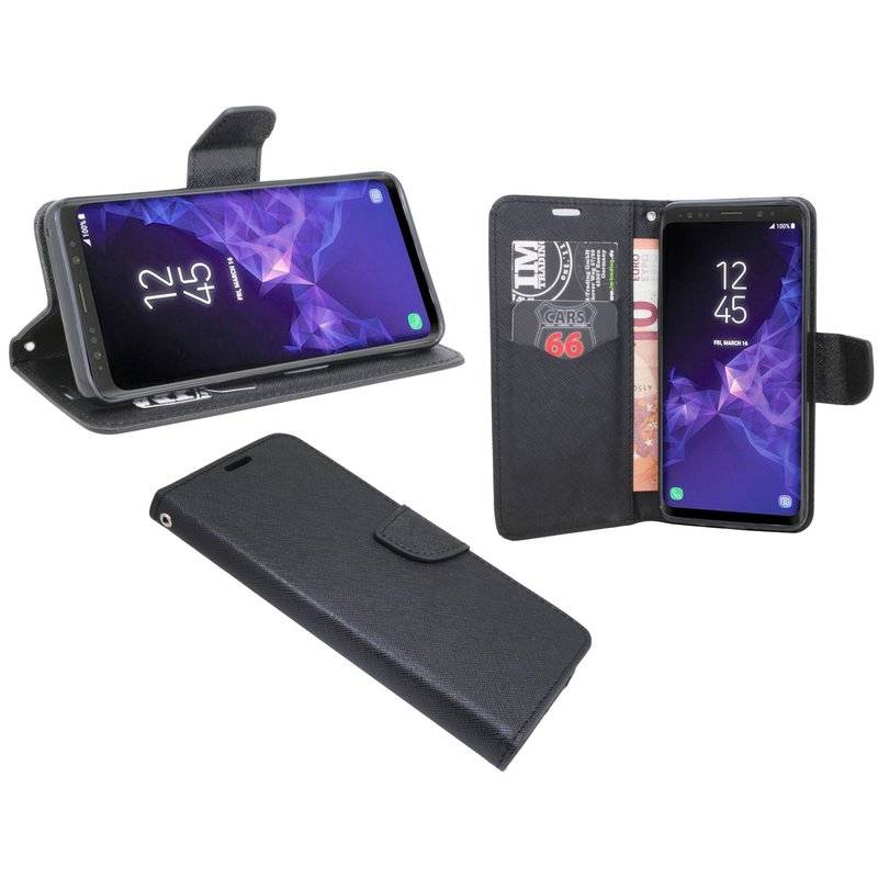 Samsung Galaxy S9 Plus Handyhülle Tasche Flip Case Smartphone Schutzhülle Schwarz