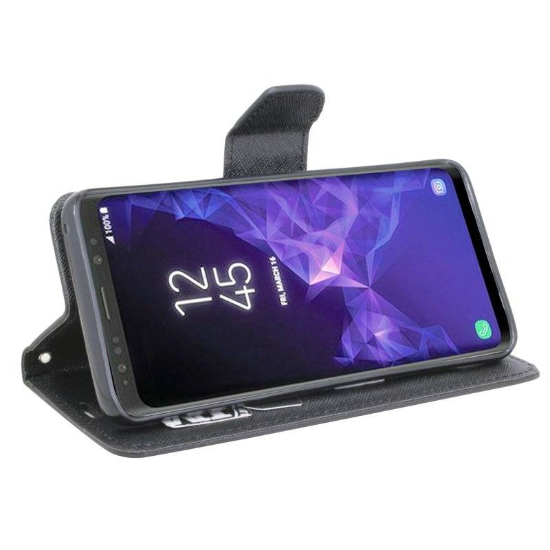 Samsung Galaxy S9 Plus Handyhülle Tasche Flip Case Smartphone Schutzhülle Schwarz